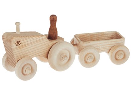dřevěný traktor